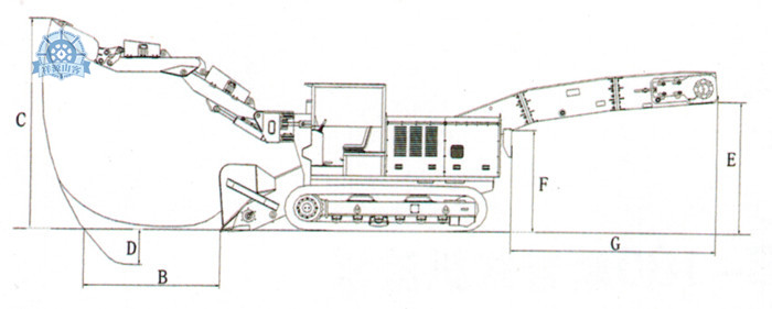 STB-120D型大坡度扒渣机示意图 STB-120D型大坡度扒渣机示意图